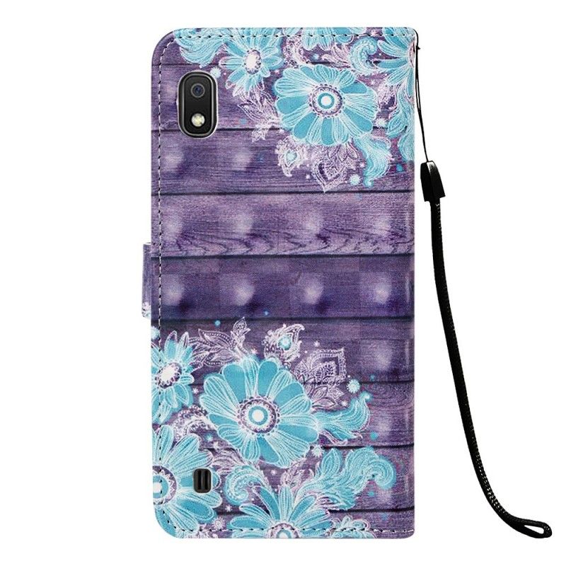 Flip Cover Læder Samsung Galaxy A10 Blå Blomster