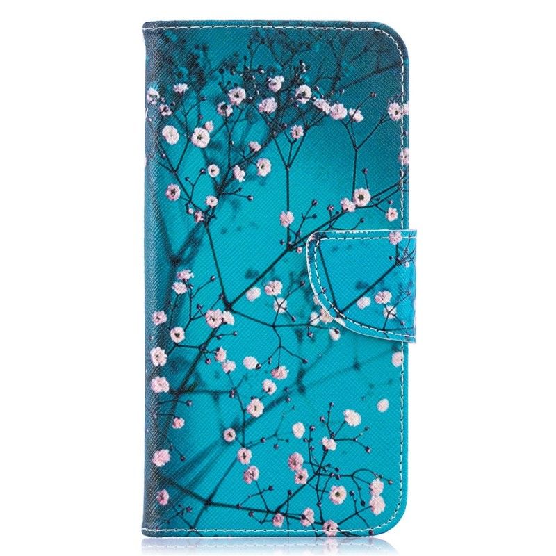 Flip Cover Læder Samsung Galaxy A10 Blomstrende Træ