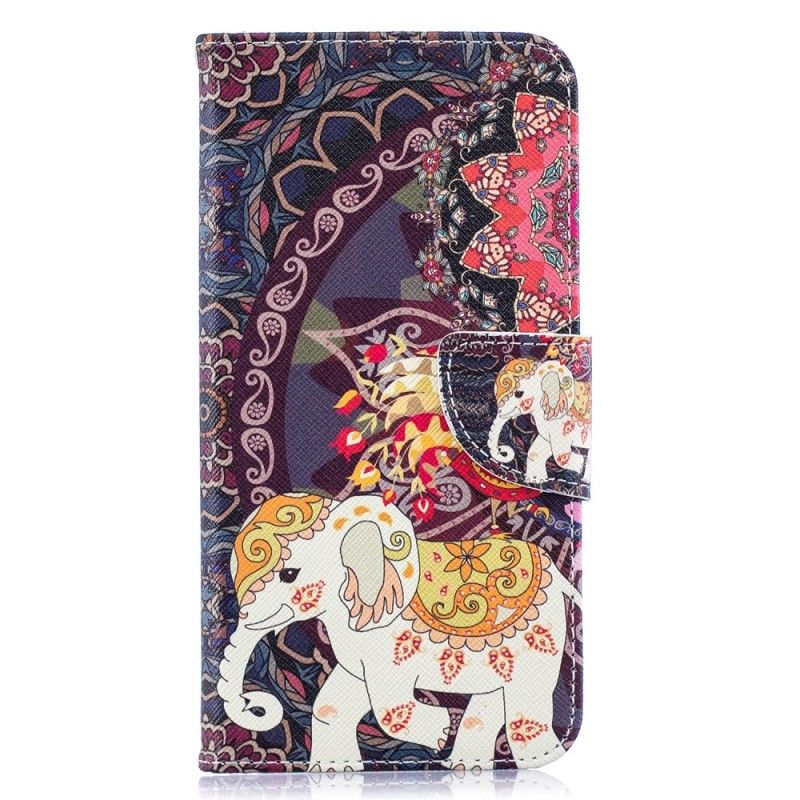 Flip Cover Læder Samsung Galaxy A10 Etnisk Elefantmandala