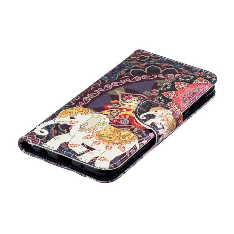 Flip Cover Læder Samsung Galaxy A10 Etnisk Elefantmandala