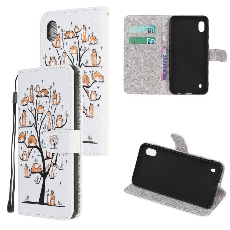 Flip Cover Læder Samsung Galaxy A10 Funky G-Streng Katte Original