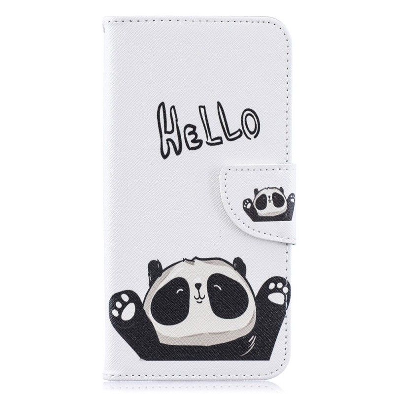 Flip Cover Læder Samsung Galaxy A10 Hej Panda