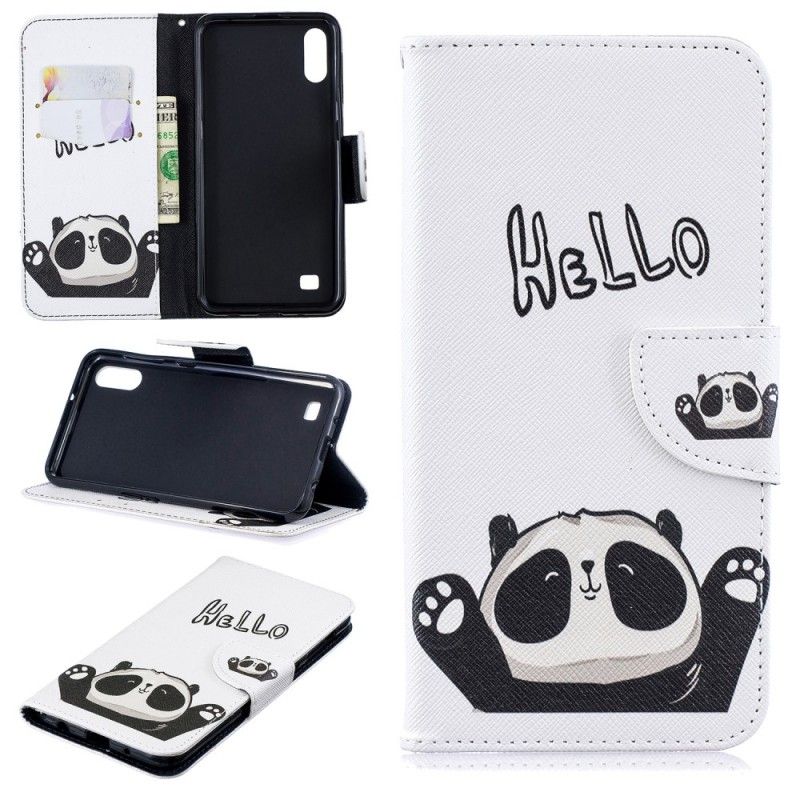 Flip Cover Læder Samsung Galaxy A10 Hej Panda