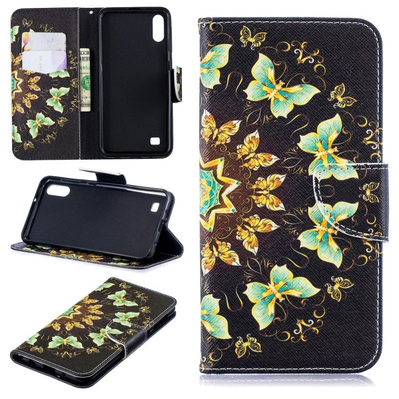 Flip Cover Læder Samsung Galaxy A10 Sommerfuglemandala