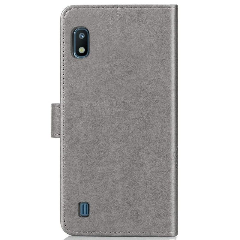 Flip Cover Læder Samsung Galaxy A10 Sort Blomsterprint