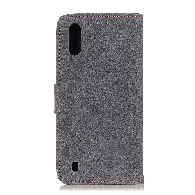 Flip Cover Læder Samsung Galaxy A10 Sort Retro Khazneh Delt Kunstlæder Original