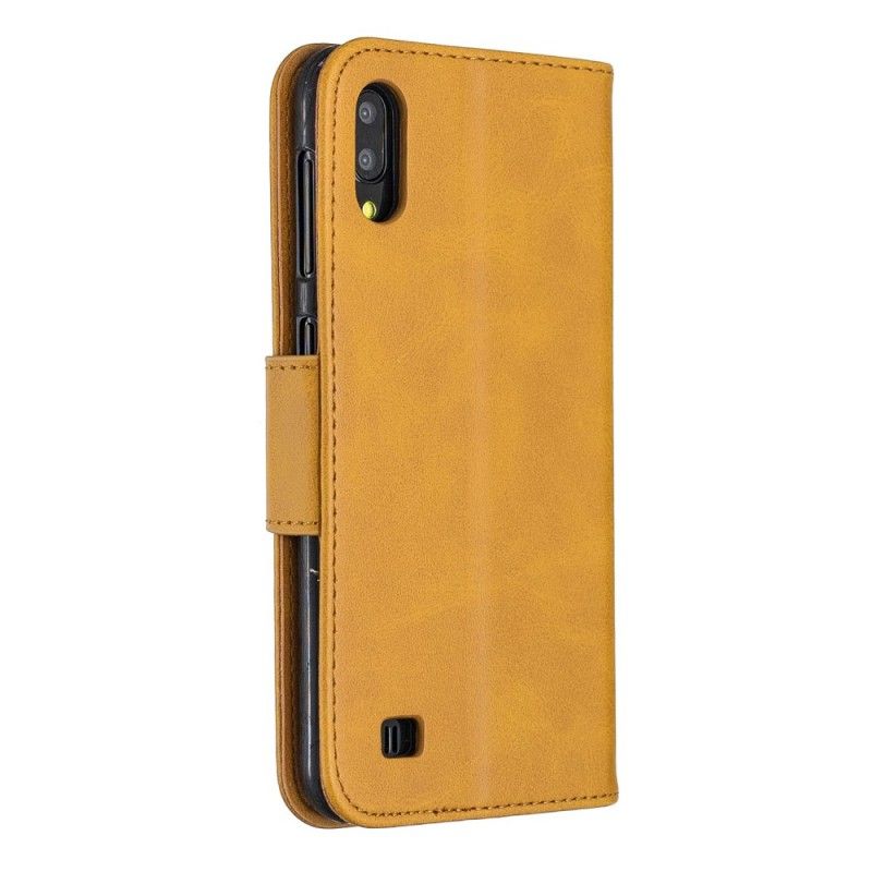 Flip Cover Samsung Galaxy A10 Sort Mobilcover Farve Design Læder Effekt