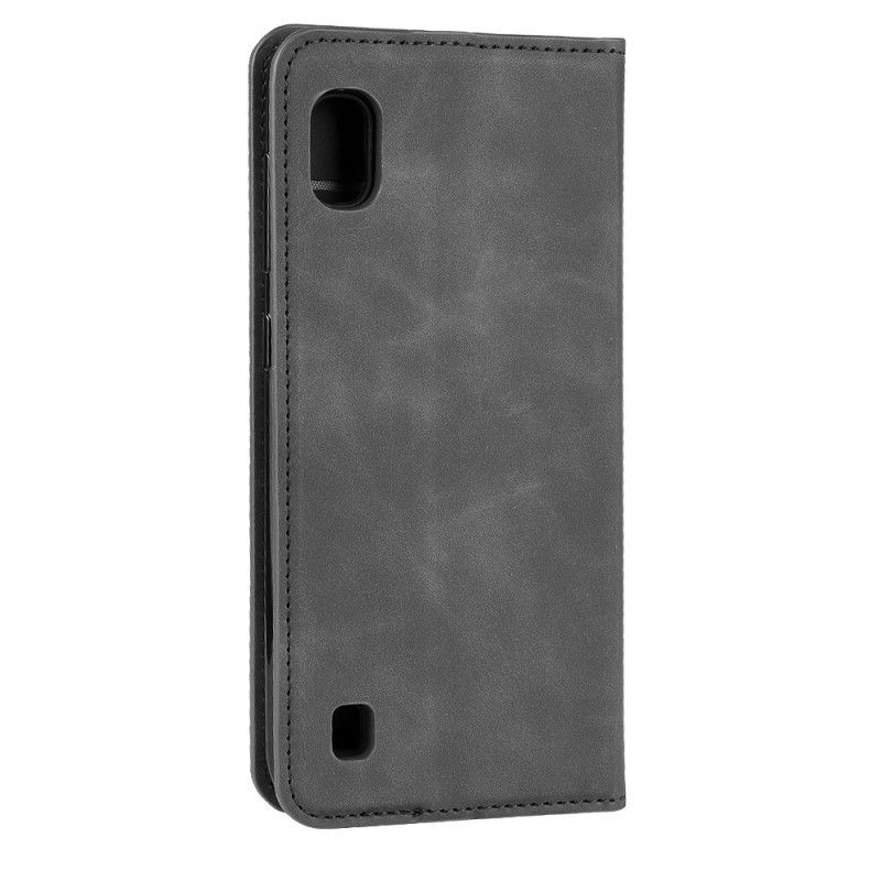 Læder Cover for Samsung Galaxy A10 Sort Blød Lædereffekt