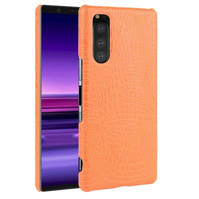 Cover Sony Xperia 5 Sort Krokodillehudstil Original