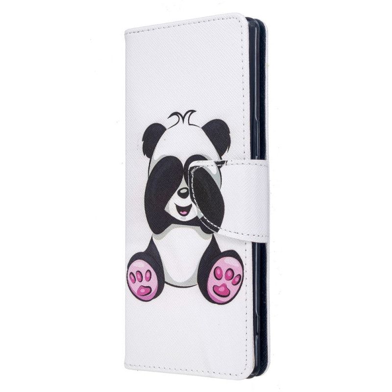 Flip Cover Læder for Sony Xperia 5 Sjov Panda