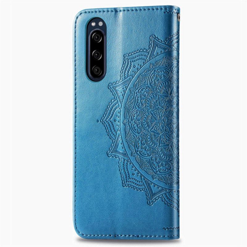 Flip Cover Læder Sony Xperia 5 Sort Middelaldermandala