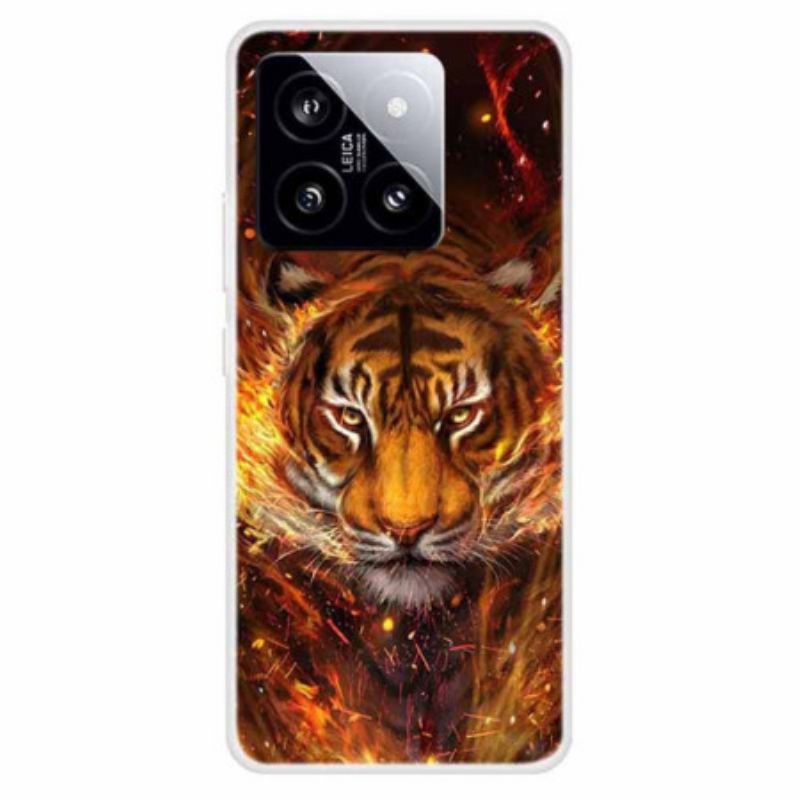 Cover Til Xiaomi 14 Tiger I Flammer