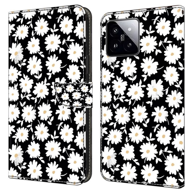 Flip Cover Til Xiaomi 14 Blomster