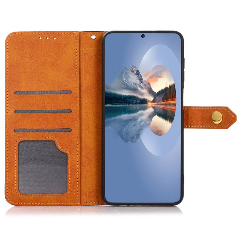 Flip Cover Til Xiaomi 14 Gylden Magnetlås Khazneh