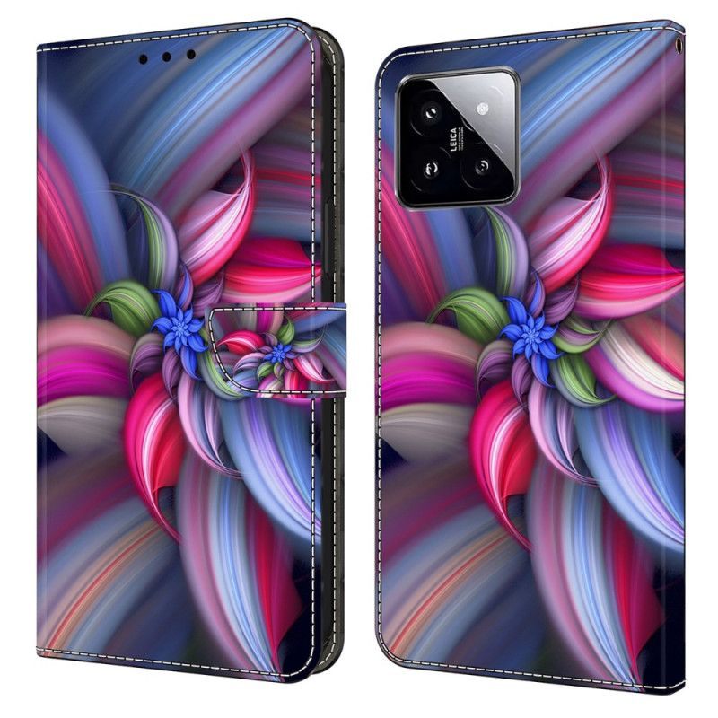 Flip Cover Xiaomi 14 Farverige Blomster