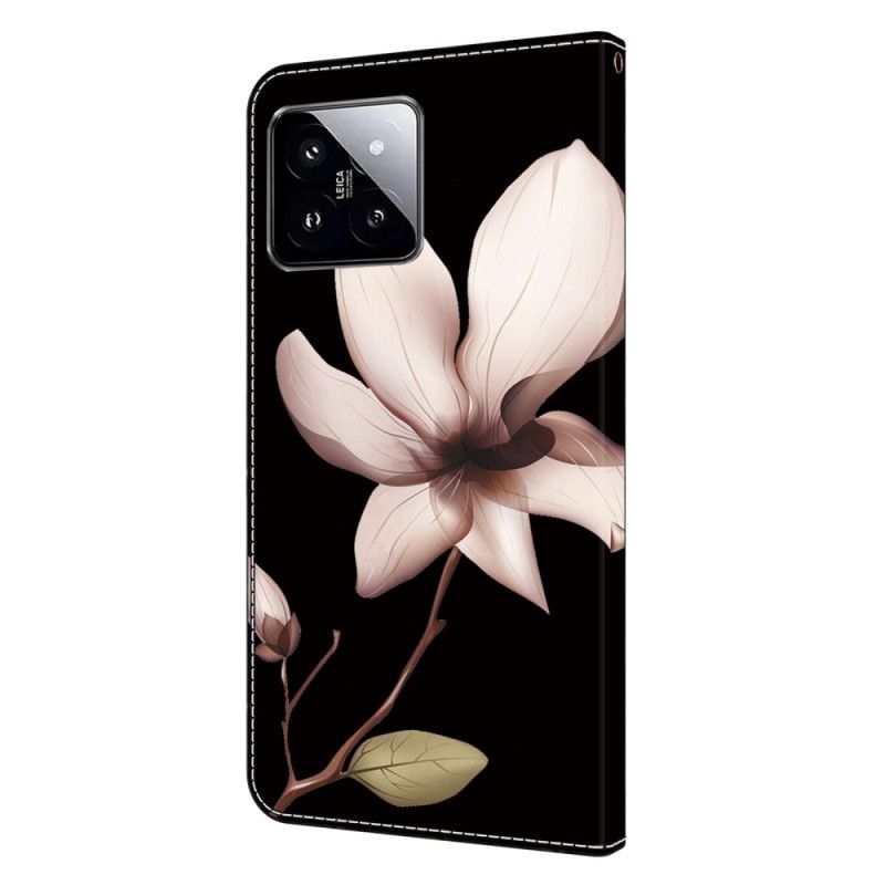 Flip Cover Xiaomi 14 Lyserød Blomst