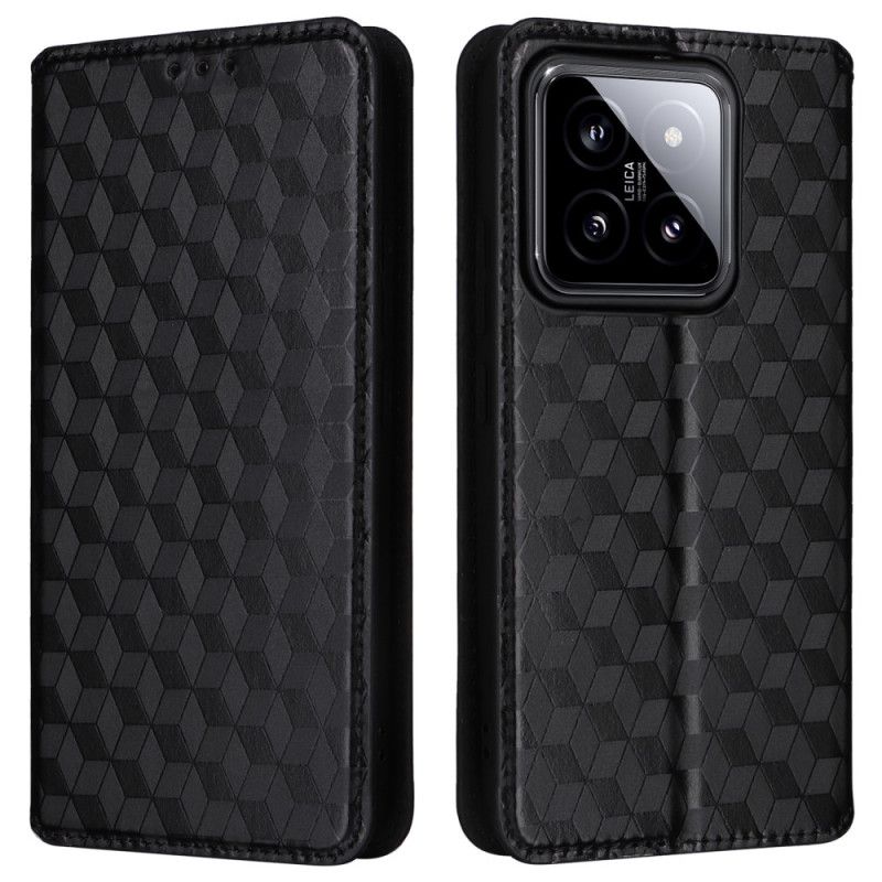 Læder Cover Xiaomi 14 Telefon Etui 3d Kuber