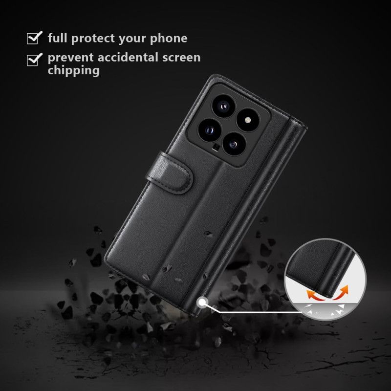 Læder Cover Xiaomi 14 Telefon Etui Læder