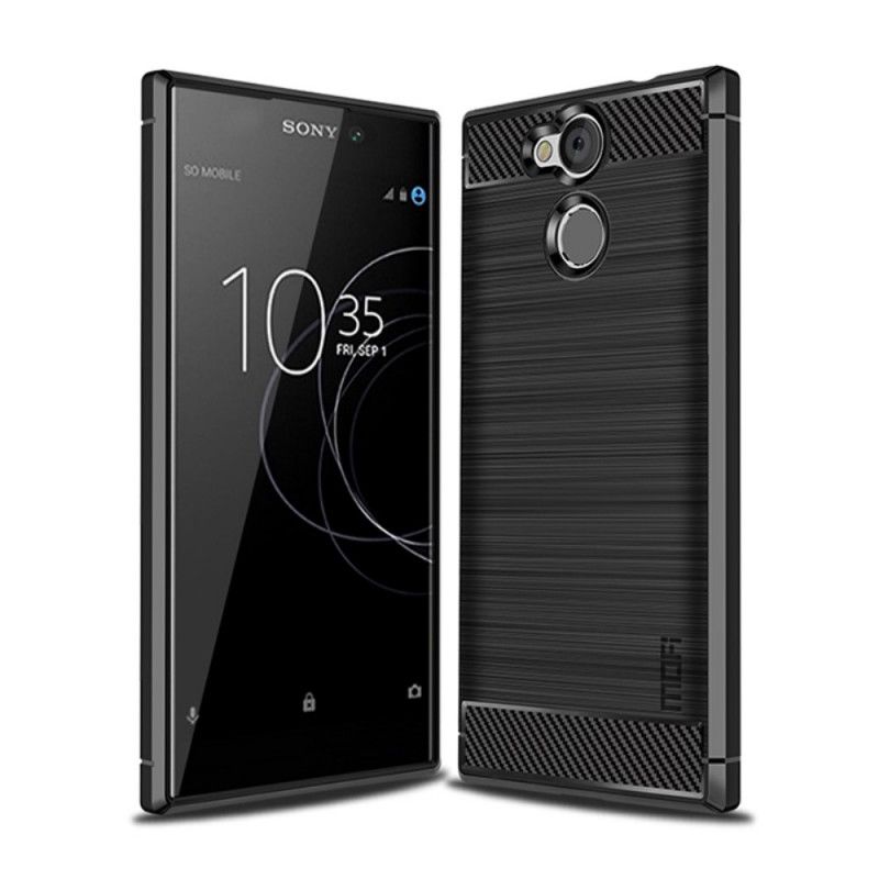 Cover Sony Xperia L2 Sort Mofi Børstet Kulfiber