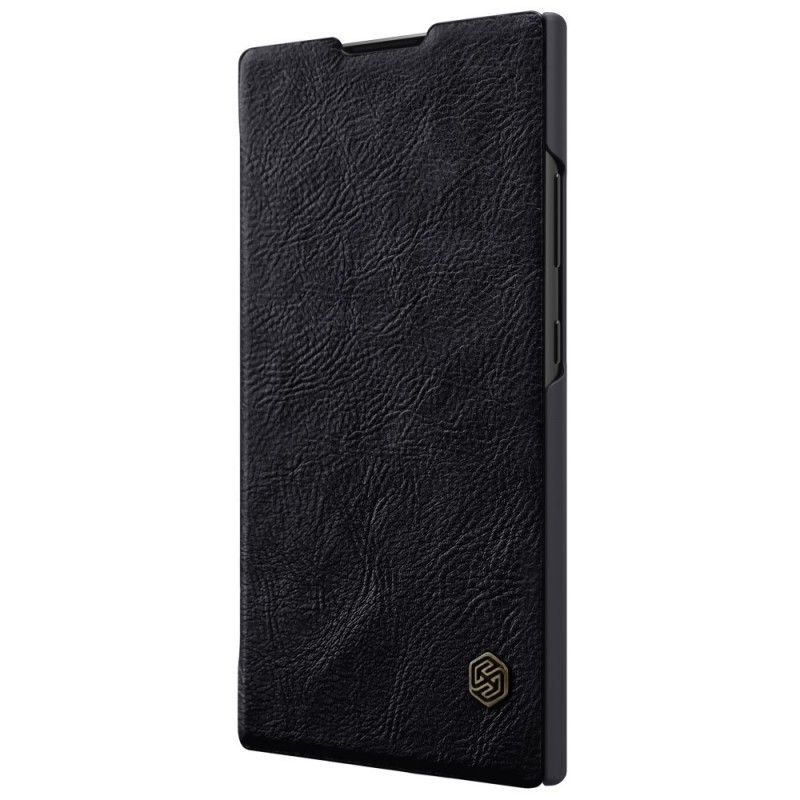 Læder Cover Sony Xperia L2 Sort Nillkin Qin-Serie