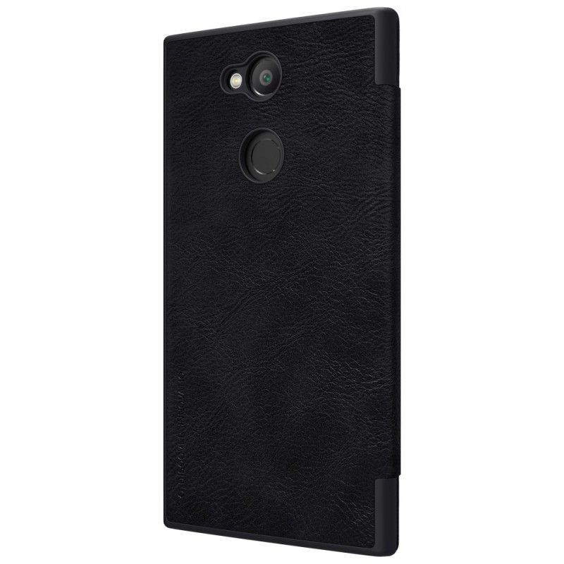 Læder Cover Sony Xperia L2 Sort Nillkin Qin-Serie