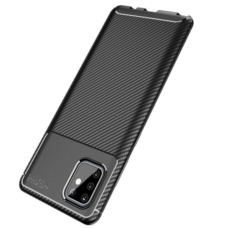 Cover for Samsung Galaxy Note 10 Lite Sort Fleksibel Kulfibertekstur