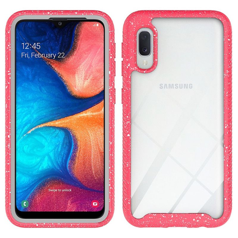 Cover for Samsung Galaxy A10e Mørkeblå Glitterrand Design