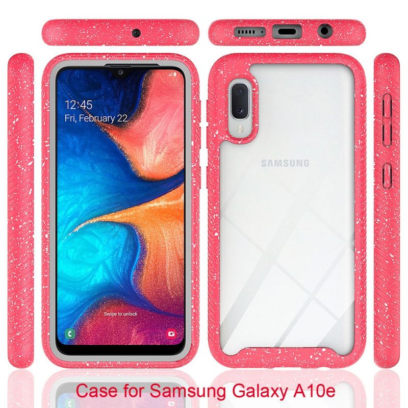 Cover for Samsung Galaxy A10e Mørkeblå Glitterrand Design