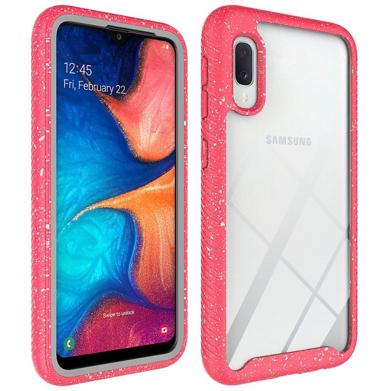 Cover for Samsung Galaxy A10e Mørkeblå Glitterrand Design