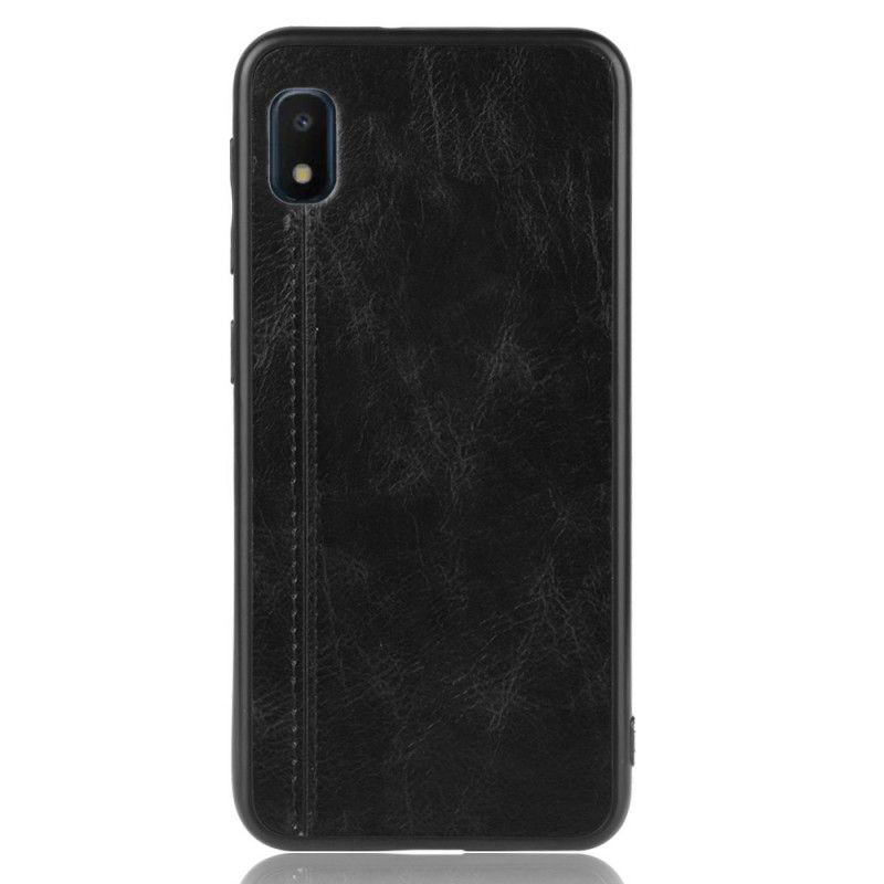 Cover Samsung Galaxy A10e Sort Syet Lædereffekt