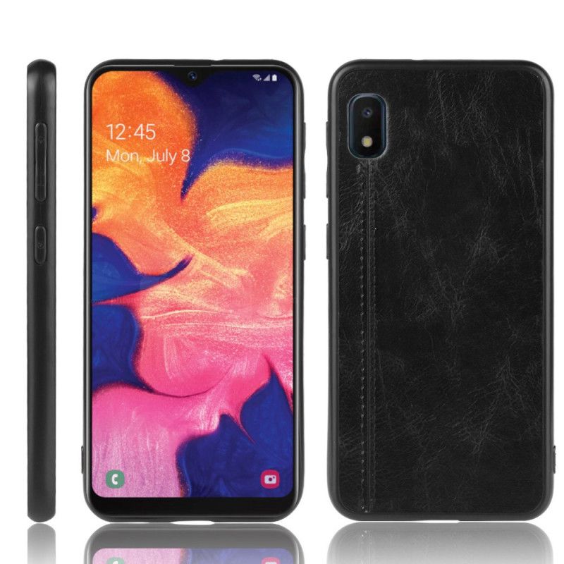 Cover Samsung Galaxy A10e Sort Syet Lædereffekt