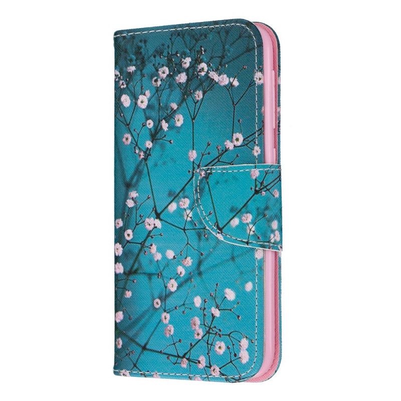 Flip Cover Læder for Samsung Galaxy A10e Blomstrende Træ