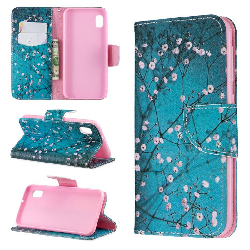 Flip Cover Læder for Samsung Galaxy A10e Blomstrende Træ