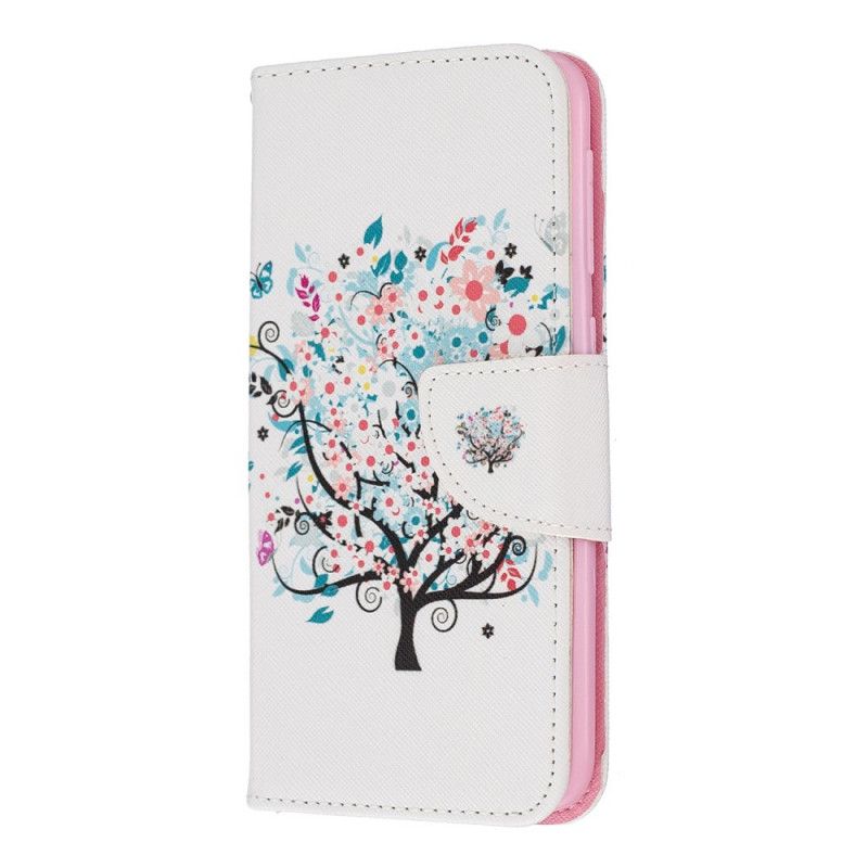 Flip Cover Læder for Samsung Galaxy A10e Blomstret Træ