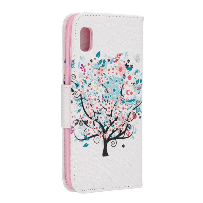 Flip Cover Læder for Samsung Galaxy A10e Blomstret Træ