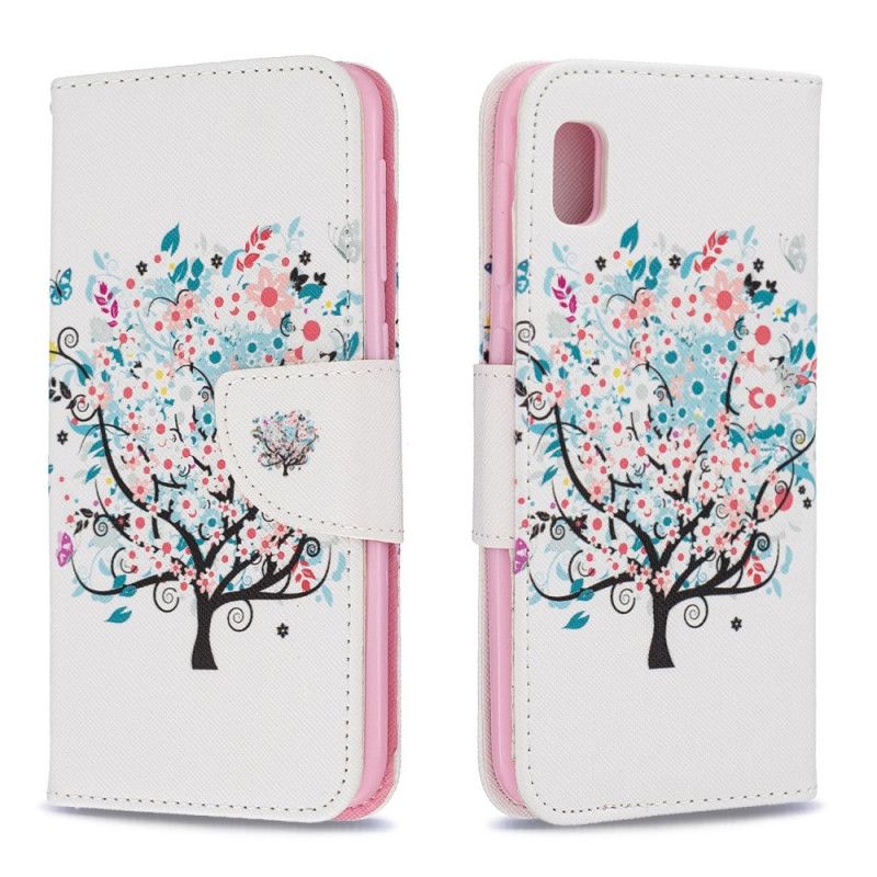 Flip Cover Læder for Samsung Galaxy A10e Blomstret Træ