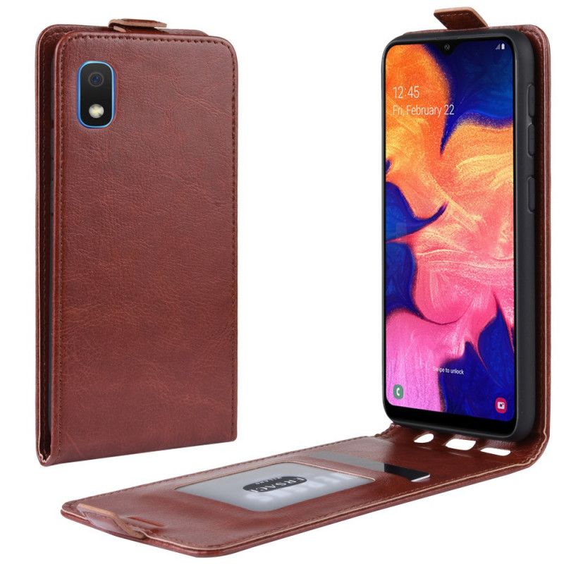 Flip Cover Læder for Samsung Galaxy A10e Sort Foldning Af Lædereffekt