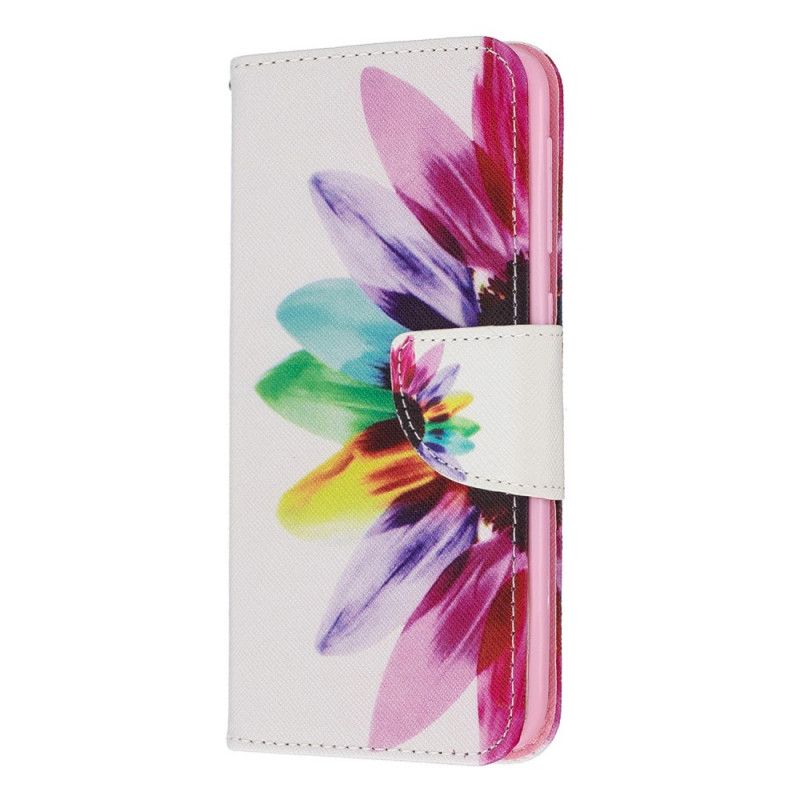 Flip Cover Læder Samsung Galaxy A10e Akvarelblomst