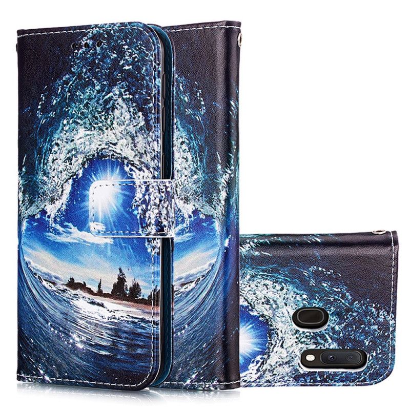 Flip Cover Læder Samsung Galaxy A10e Elsker Bølgen Original