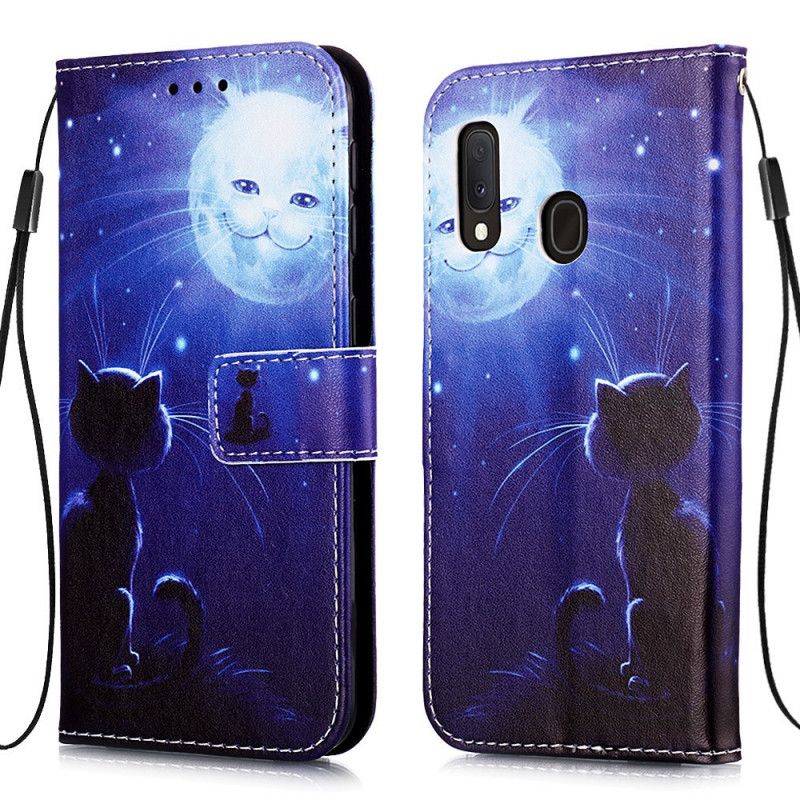 Flip Cover Læder Samsung Galaxy A10e Kat I Måneskin Original