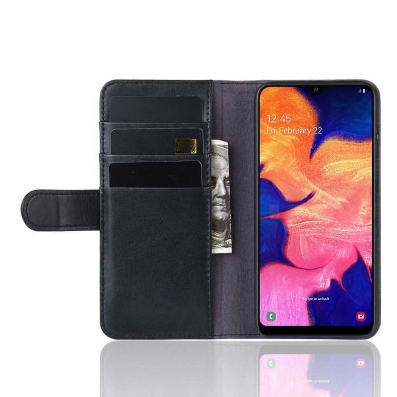 Flip Cover Læder Samsung Galaxy A10e Sort Delt Læder