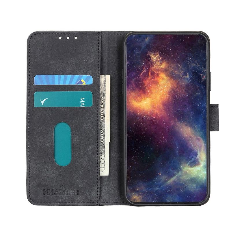 Flip Cover Læder Samsung Galaxy A10e Sort Vintage Khazneh Læder Effekt Mat