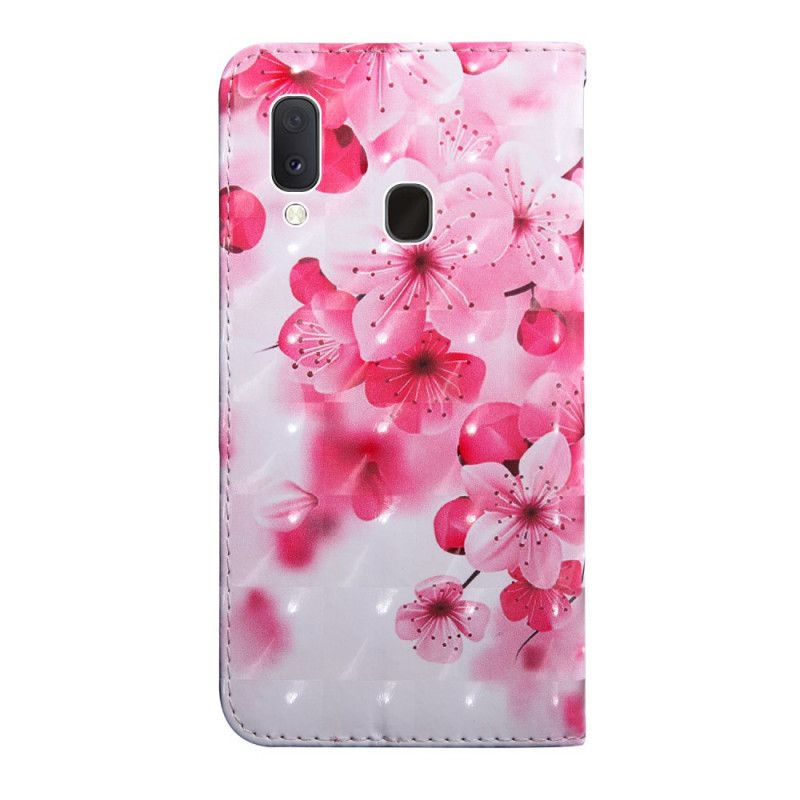 Flip Cover Samsung Galaxy A10e Mobilcover Lyserøde Blomster