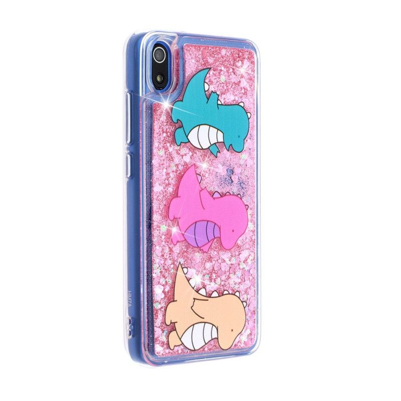 Cover Xiaomi Redmi 7A Sjove Glitter Dinosaurer