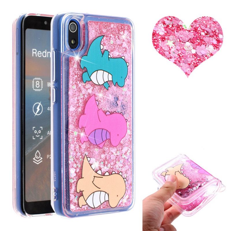 Cover Xiaomi Redmi 7A Sjove Glitter Dinosaurer