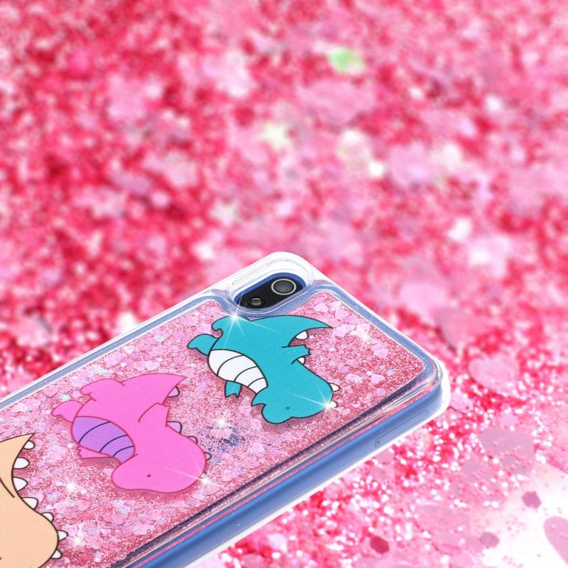 Cover Xiaomi Redmi 7A Sjove Glitter Dinosaurer