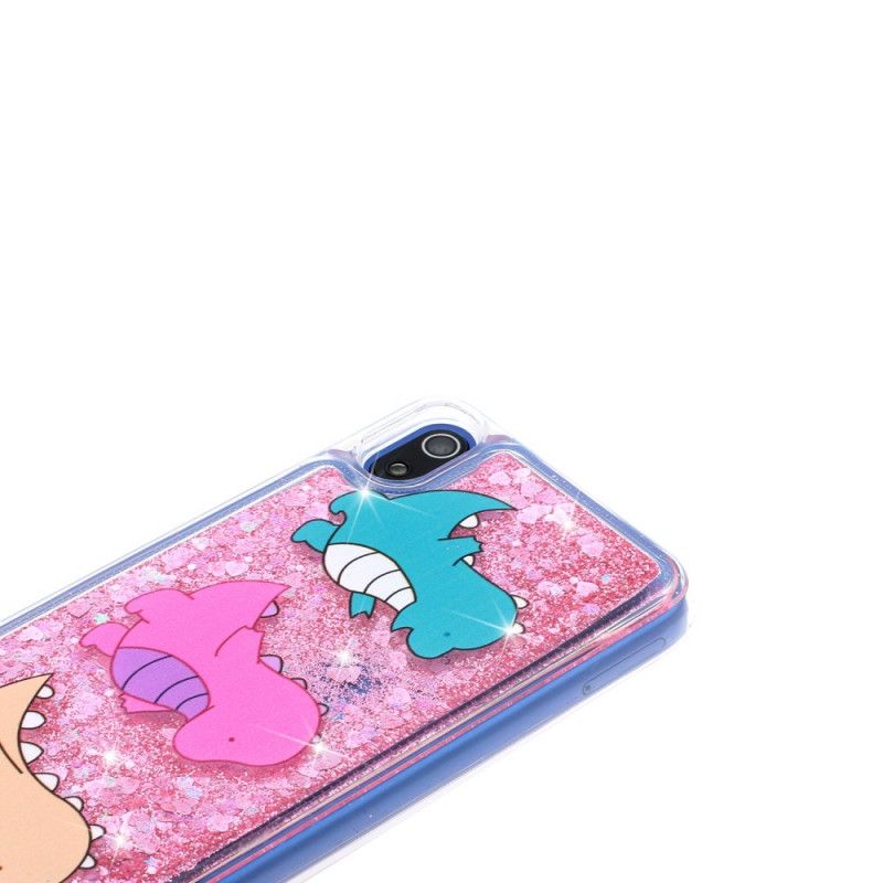 Cover Xiaomi Redmi 7A Sjove Glitter Dinosaurer