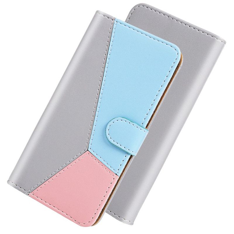 Flip Cover Læder for Xiaomi Redmi 7A Hvid Tricolour Læder Effekt