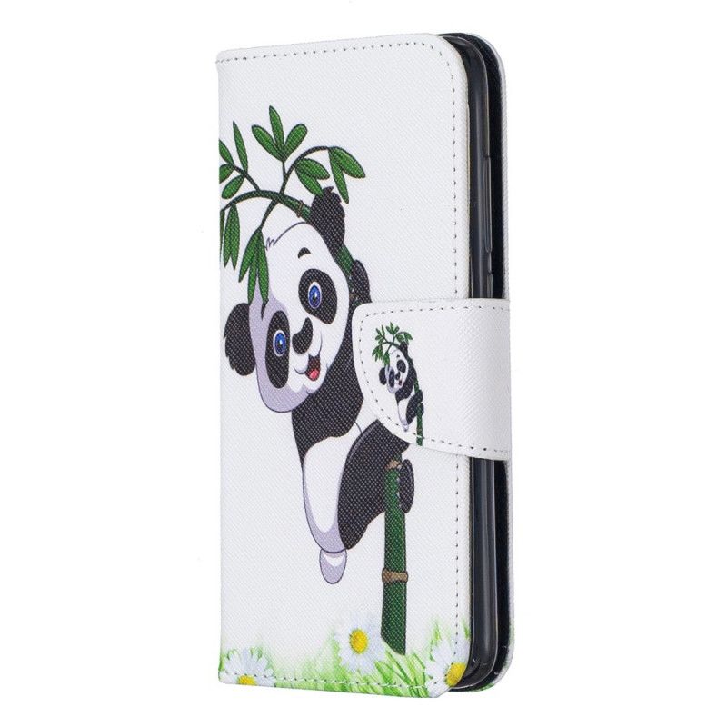 Flip Cover Læder for Xiaomi Redmi 7A Panda På Bambus