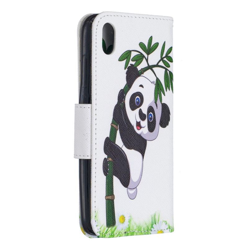 Flip Cover Læder for Xiaomi Redmi 7A Panda På Bambus